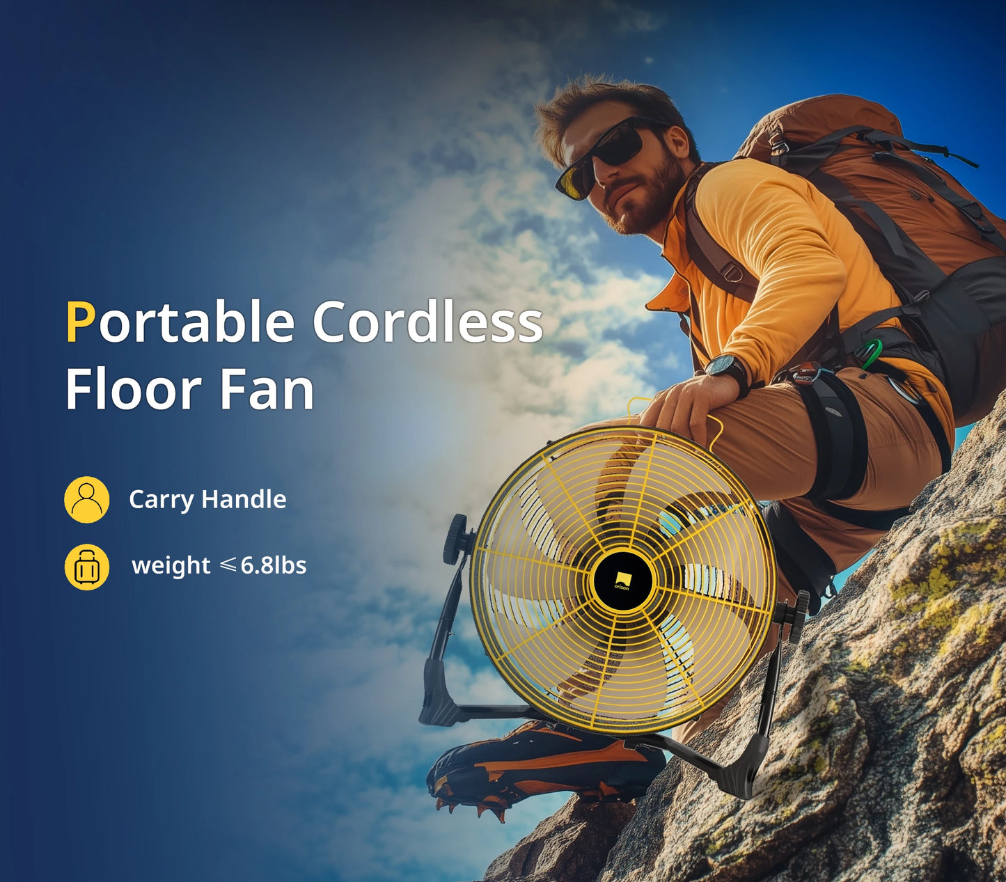 Orison Cordless High Velocity Floor Fan With Remote Control