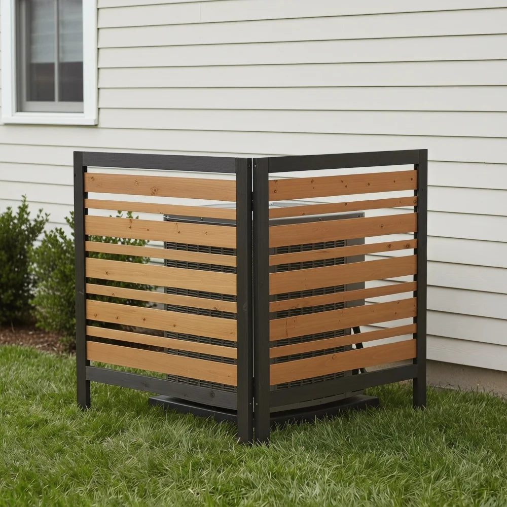 Wooden Outdoor Air Conditioner Privacy Screen Freestanding Garden Fence