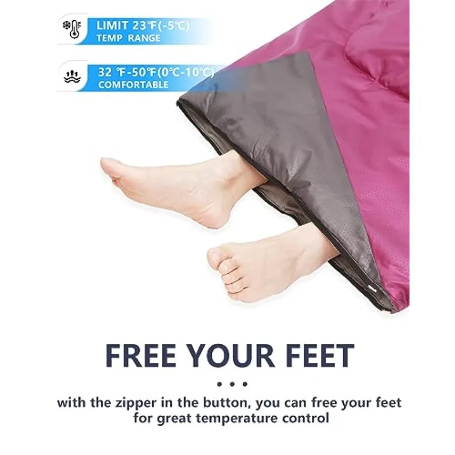 Sleeping Bags for Adults Backpacking Lightweight Waterproof- Cold Weather Sleeping Bag for Girls Boys Mens for Warm Camping Hik