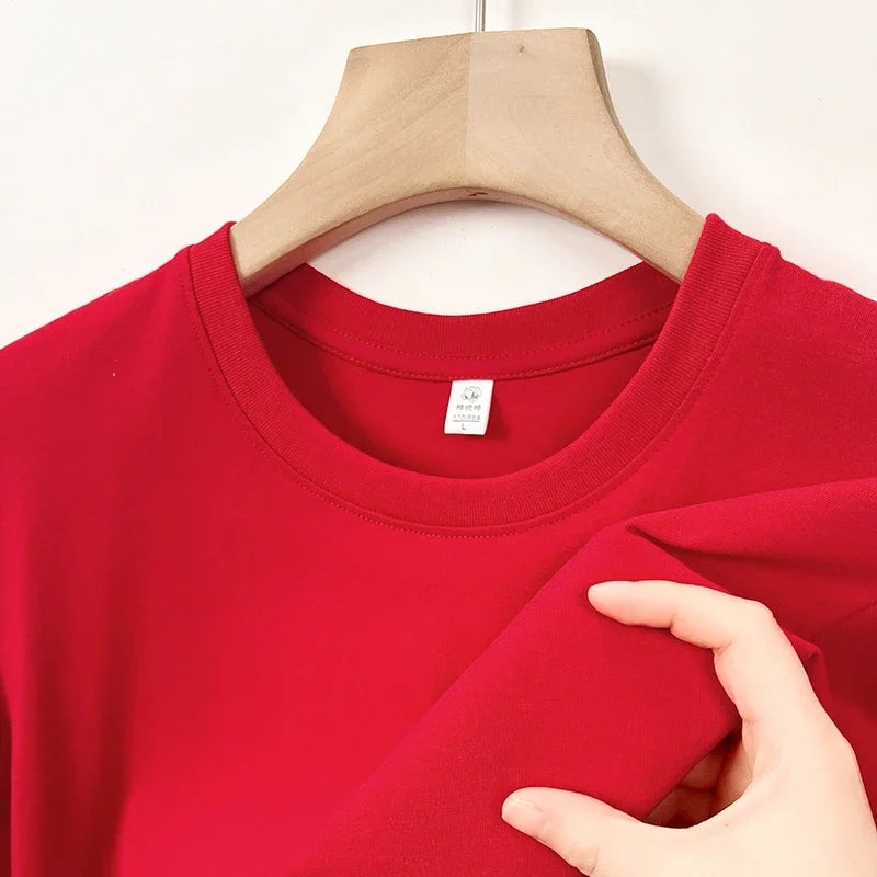 Men's Korean Casual Cotton Short Sleeve Round Neck T Shirt