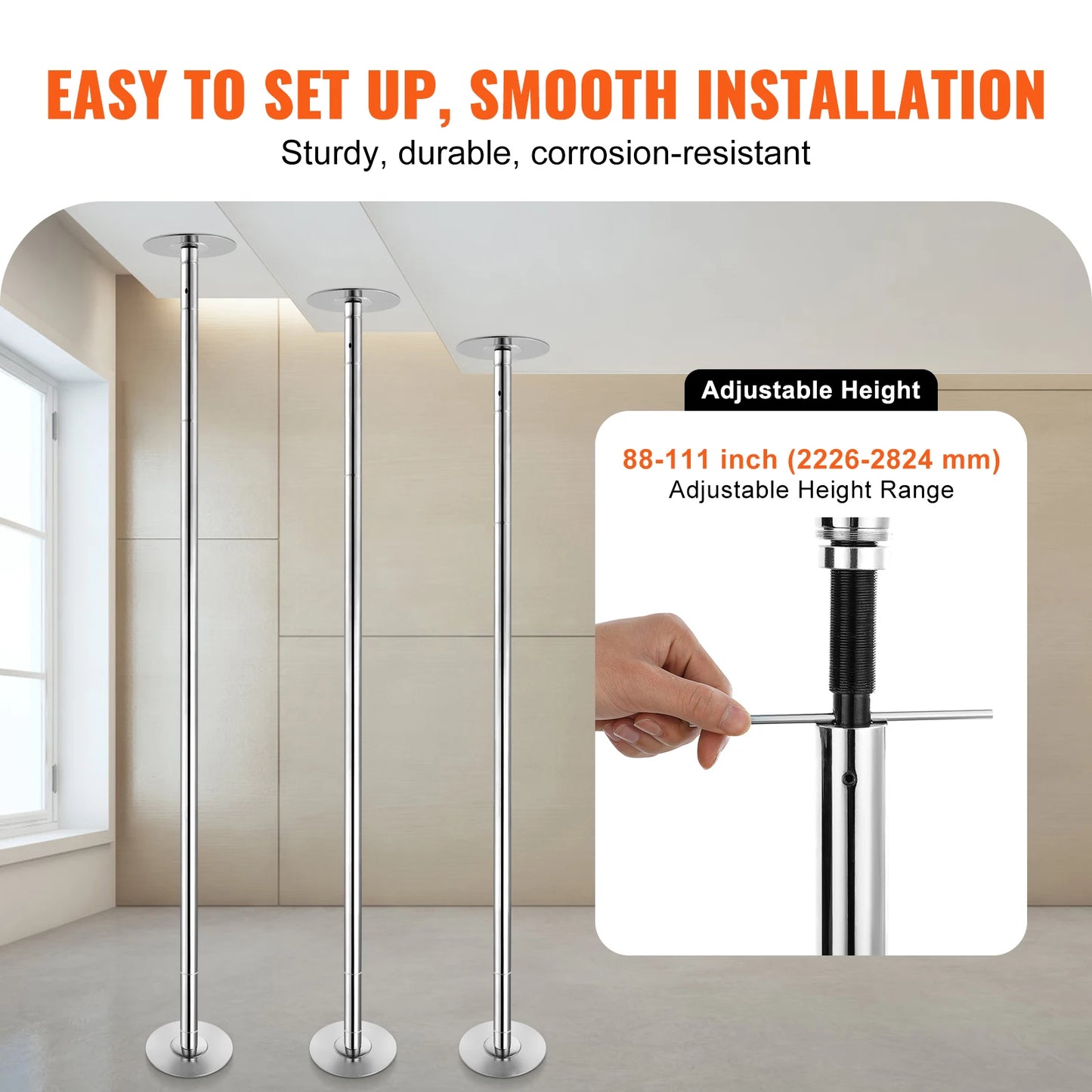 SucceBuy Professional Dancing Pole Kit Heavy Duty Stainless Steel