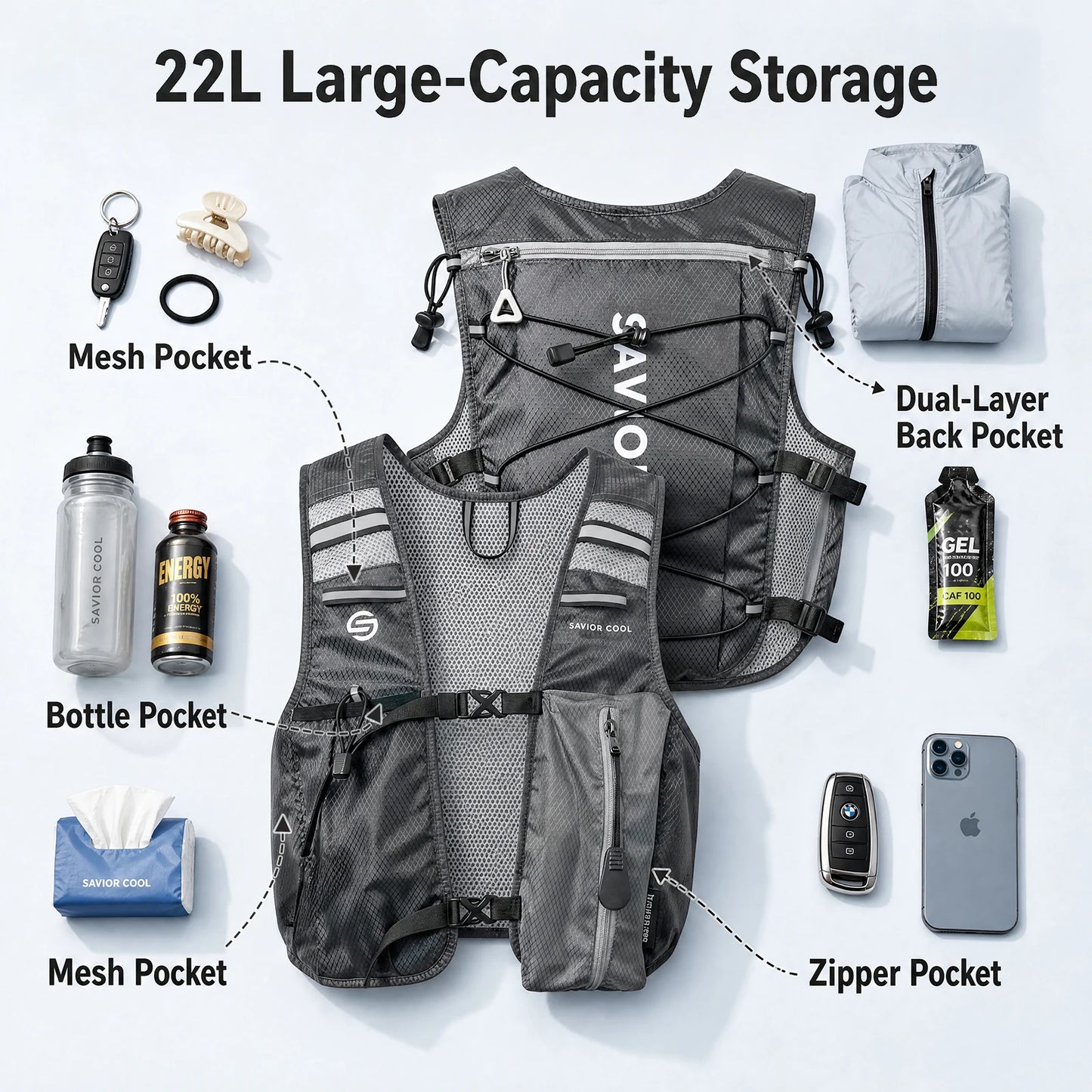 Snow Deer Outdoor Cooling Vest With Built In Water Bladder