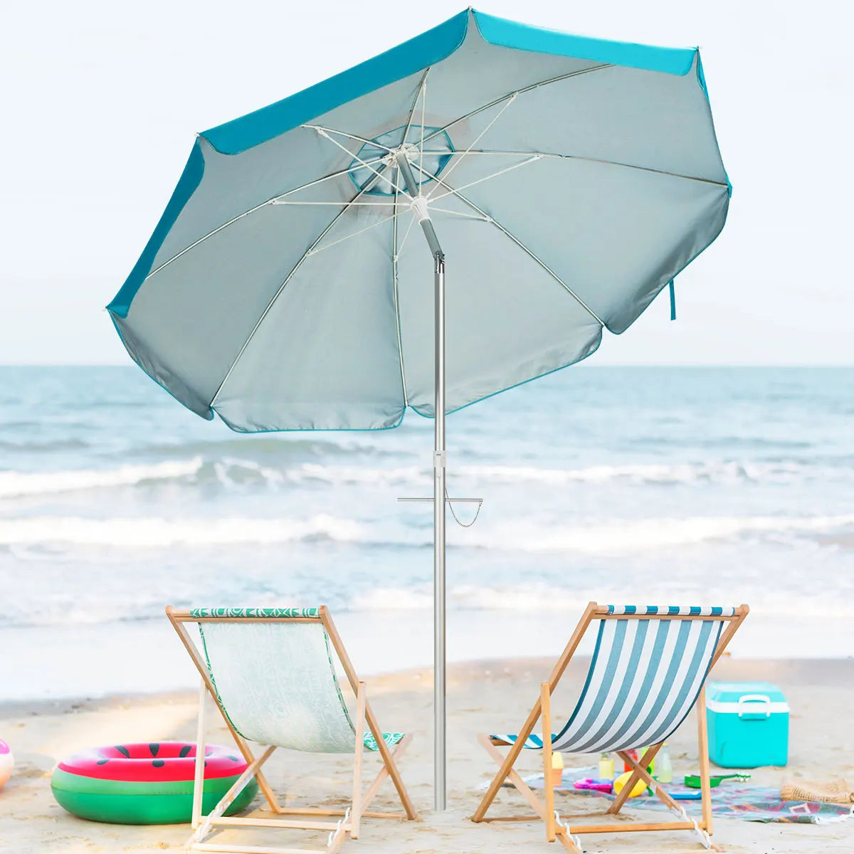 HOMASIS Patio Umbrella Sun Shade Tilt Aluminum Portable Carry Bag