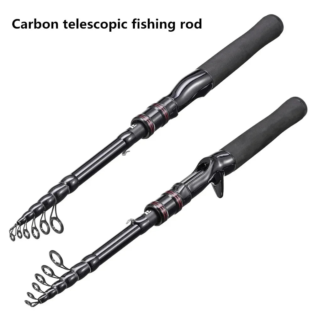 SHIQIAN Telescopic Carbon Fishing Rod With Rotating Reel Seat