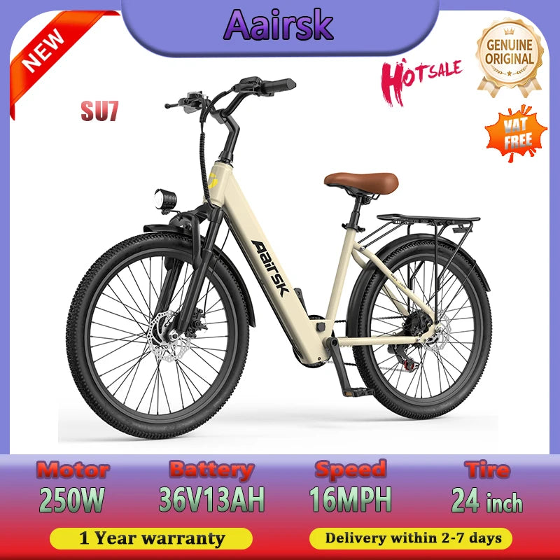 Aairsk SU7 250W E Bike 36V13Ah City Commuter Electric Bicycle