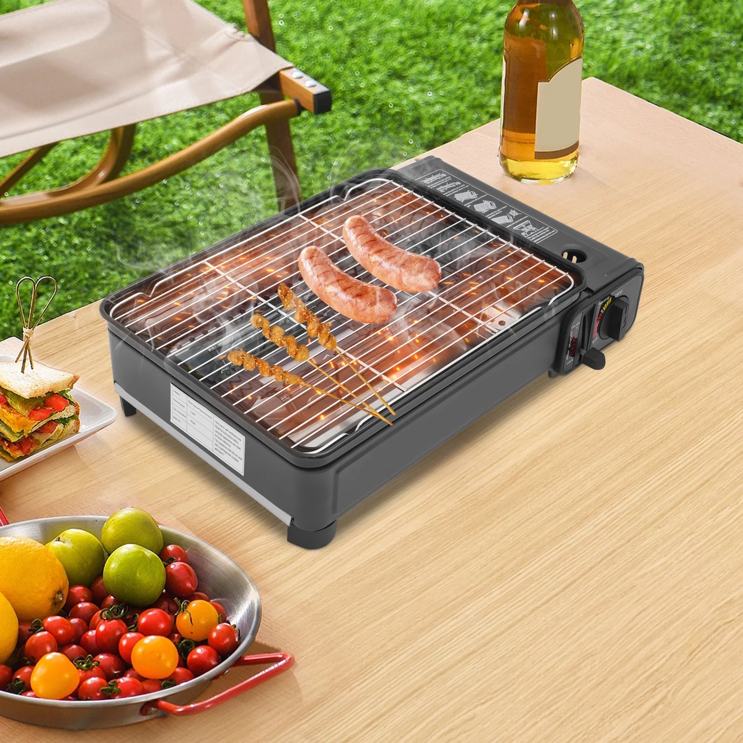 Bymaocar Outdoor Gas Barbecue Grill Tabletop Stove
