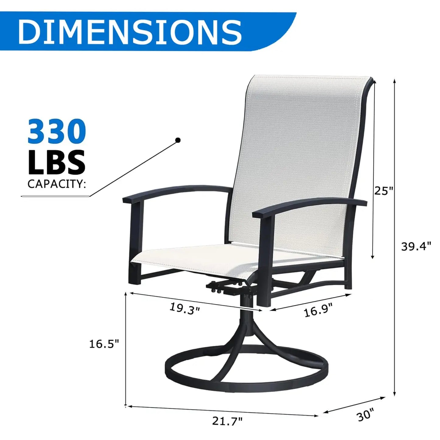 Patio Swivel Chairs Set Of 4 With Breathable Mesh Seats