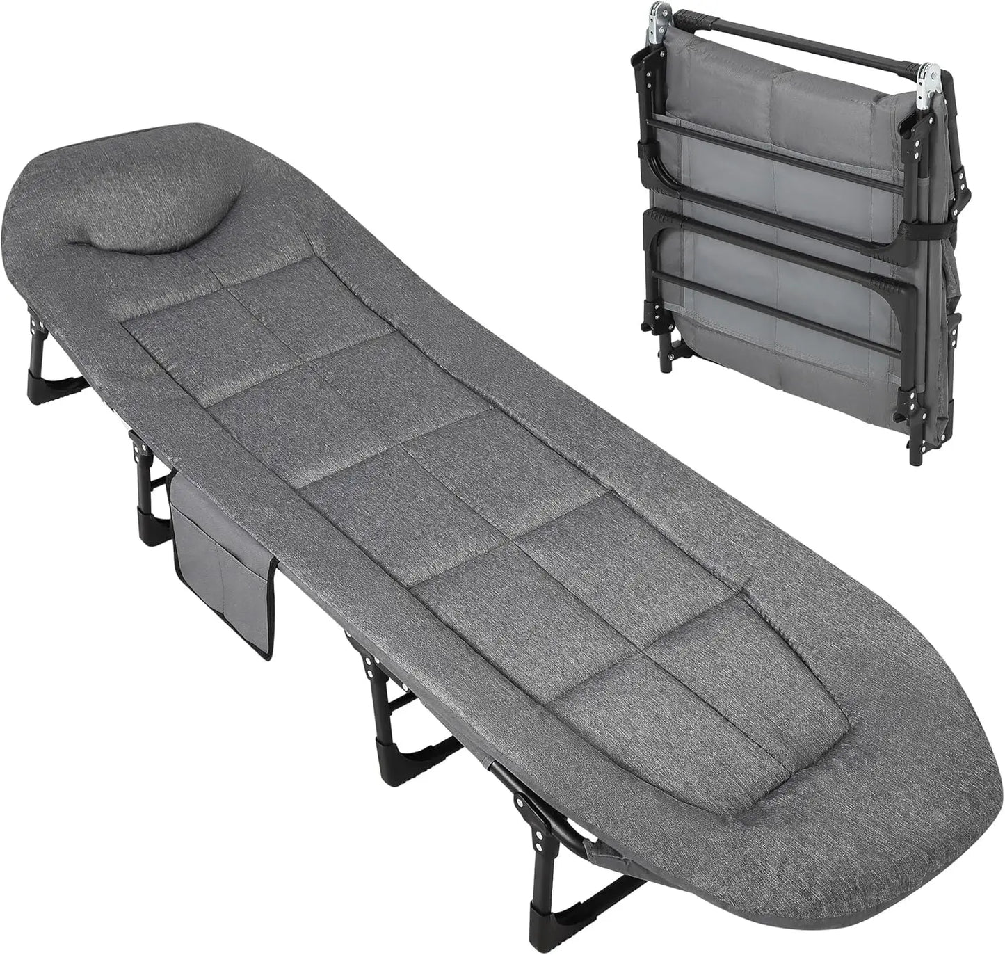 Himiss 75 Inch Lightweight Camping Tent Cot With Cushion Pillow