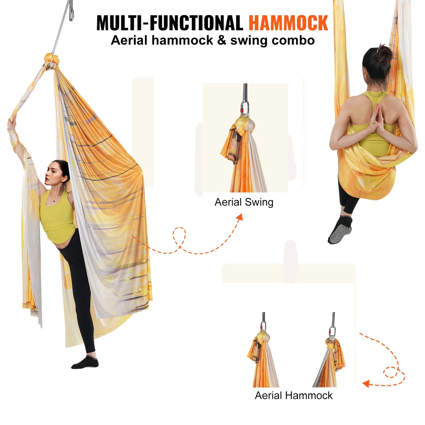 SucceBuy Aerial Yoga Hammock Kit With Nylon Rigging Hardware
