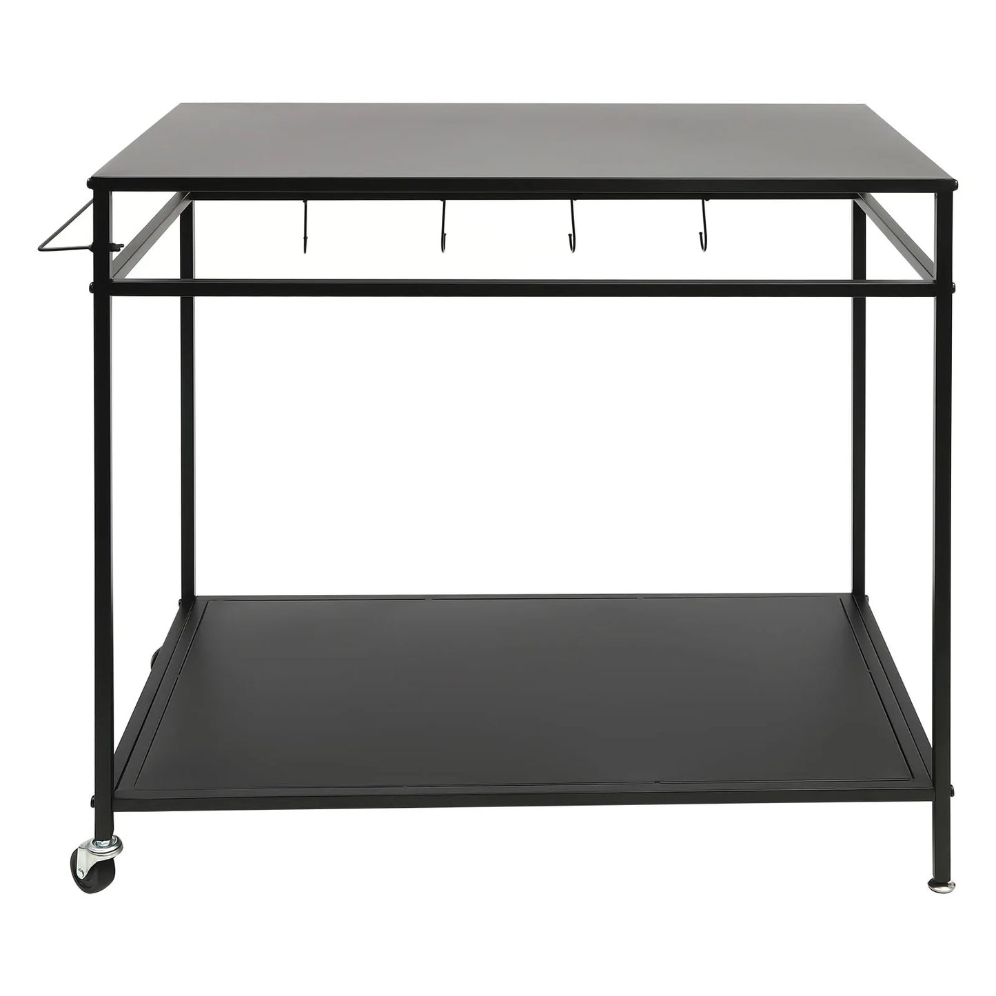 Bymaocar Double Shelf Rolling Kitchen Cart With Spice Rack