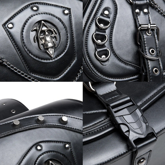 ALLOYSEED Motorcycle Saddle Bags Pair Waterproof Retro Punk Locomotive