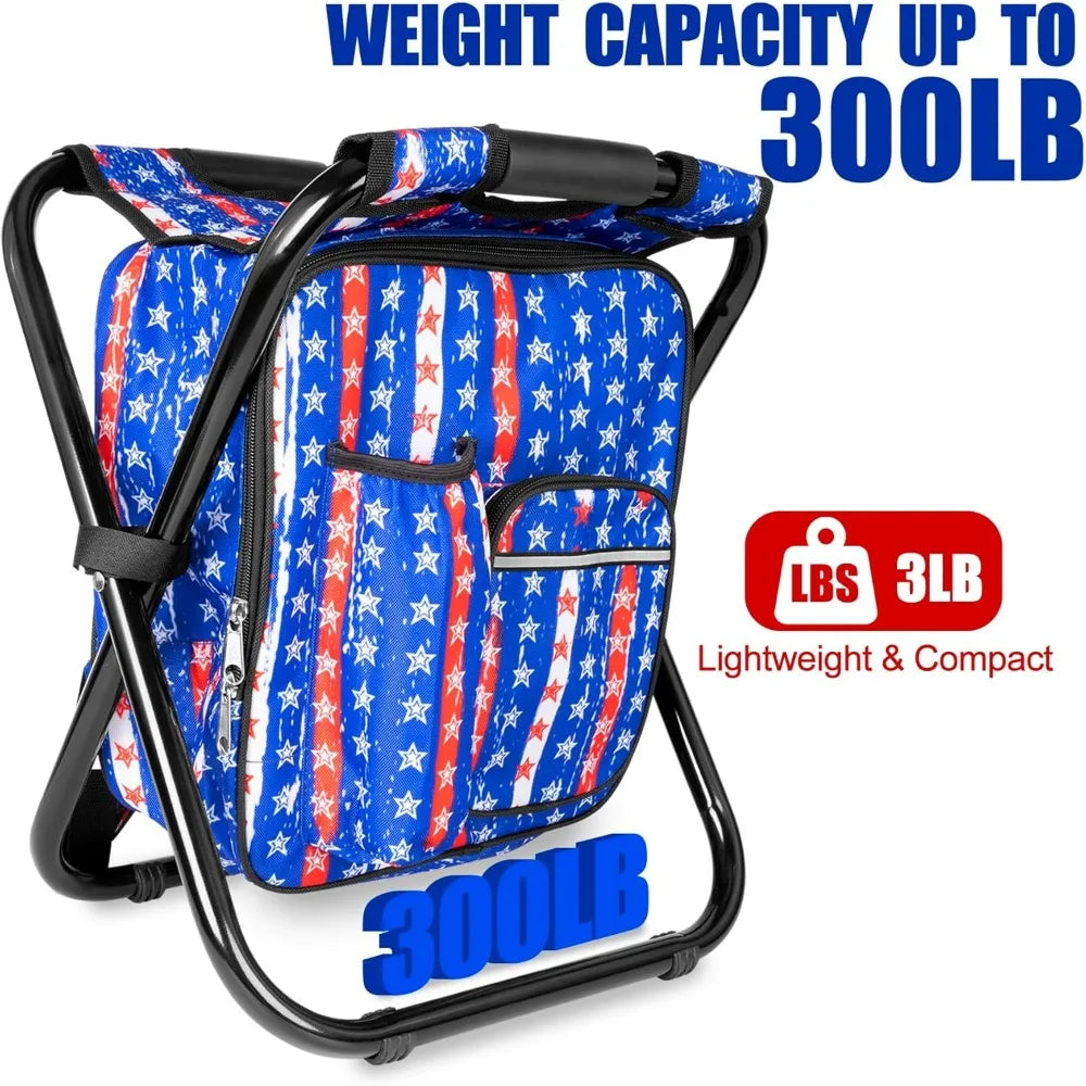 NBVCX Heavy Duty Folding Cooler Backpack Stool For Camping