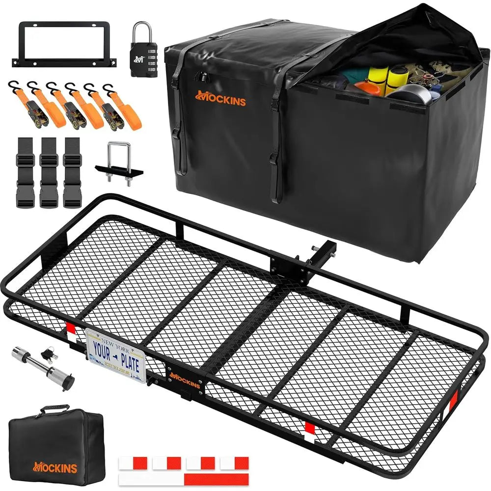 Folding Trailer Hitch Cargo Carrier 2 Inch Receiver 500 Lb