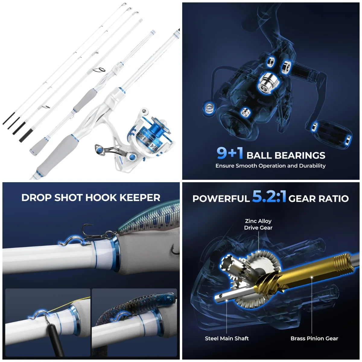 YTYIN Centron Lite Travel Rod And Combo With Twin Tips