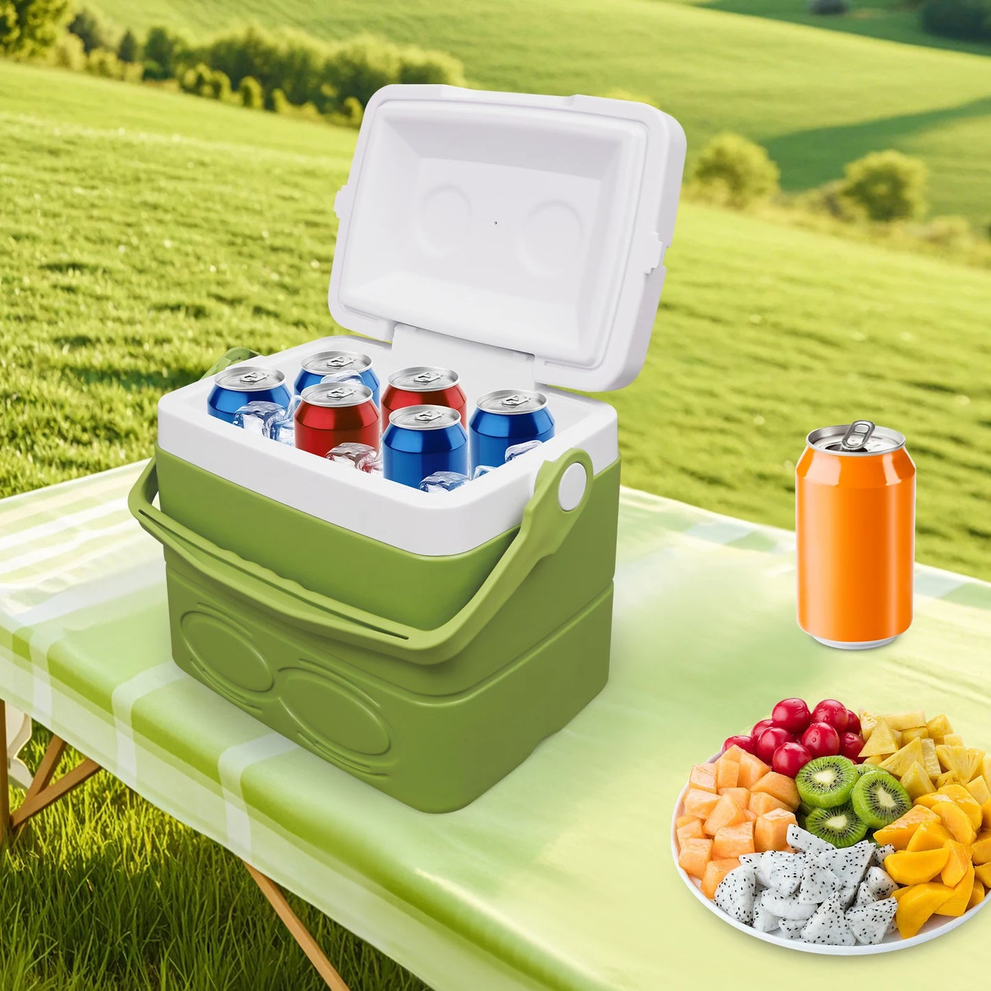 8.5L Cooler Box Outdoor Camping Picnic Car Portable Small Insulated Cooler Food Storage Box  Insulated Cooler with Handle