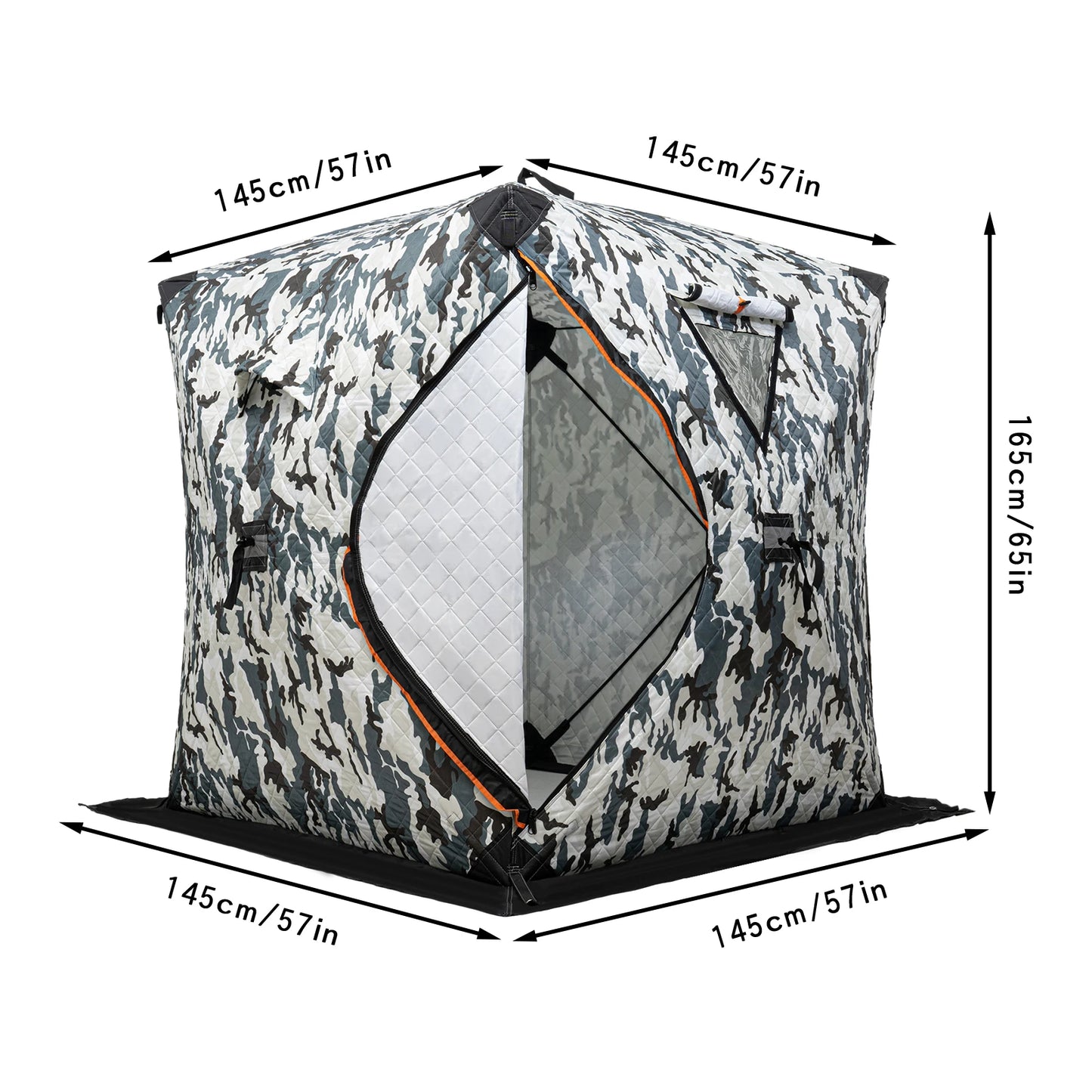 Bymaocar Ice Fishing Tent Thermal Shelter With Dual Zipper Windproof