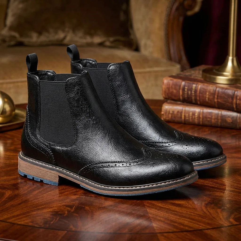Hecrafted Mens Casual Chelsea Ankle Boots With Elastic Sides