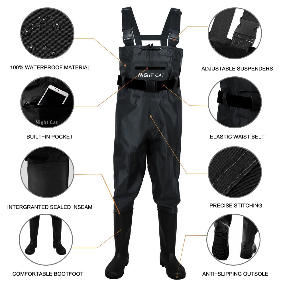 Waterproof Nylon Chest Waders For Fishing And Hunting Comfortable