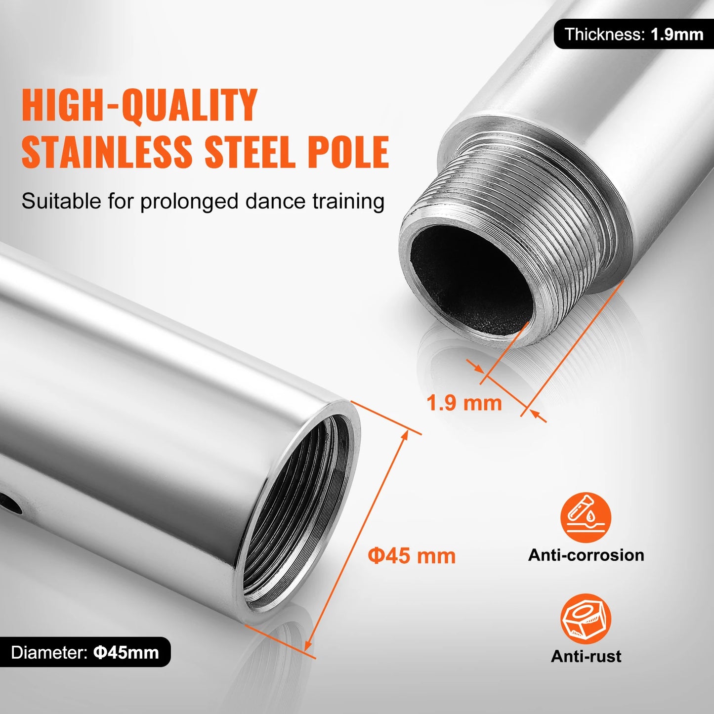 SucceBuy Professional Dancing Pole Kit Heavy Duty Stainless Steel