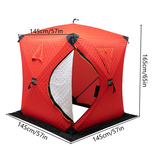 Bymaocar Ice Fishing Tent Thermal Shelter With Dual Zipper Windproof