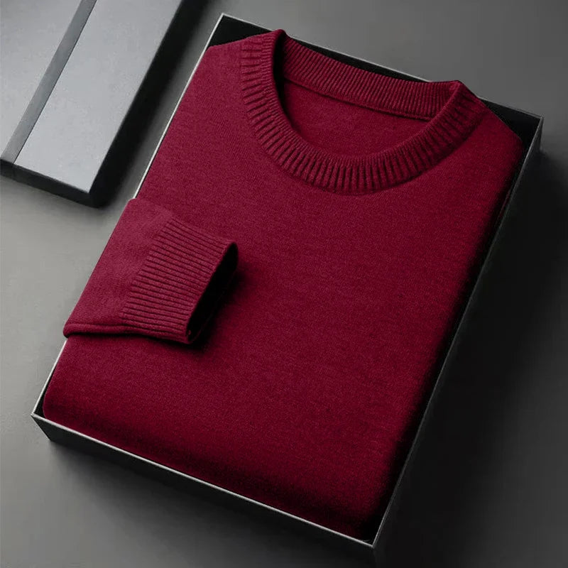 Men's Classic Crewneck Knit Pullover Sweater Lightweight Polyester