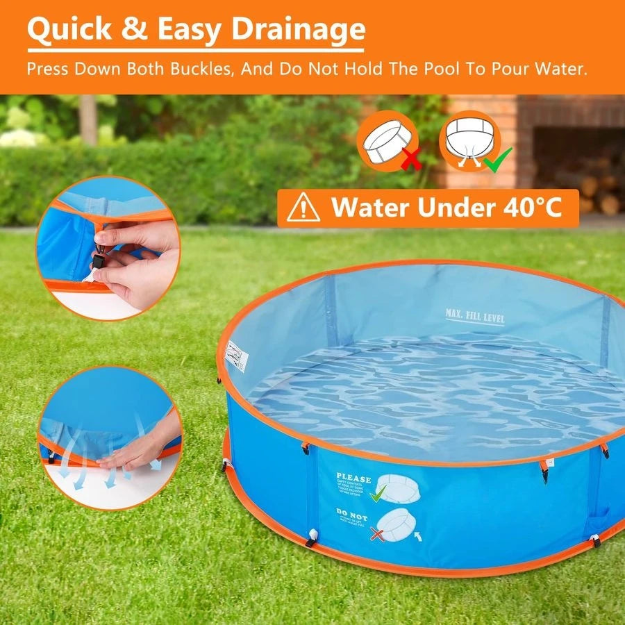 Kids Paddling Pool With UV Sun Shelter And Mosquito Net