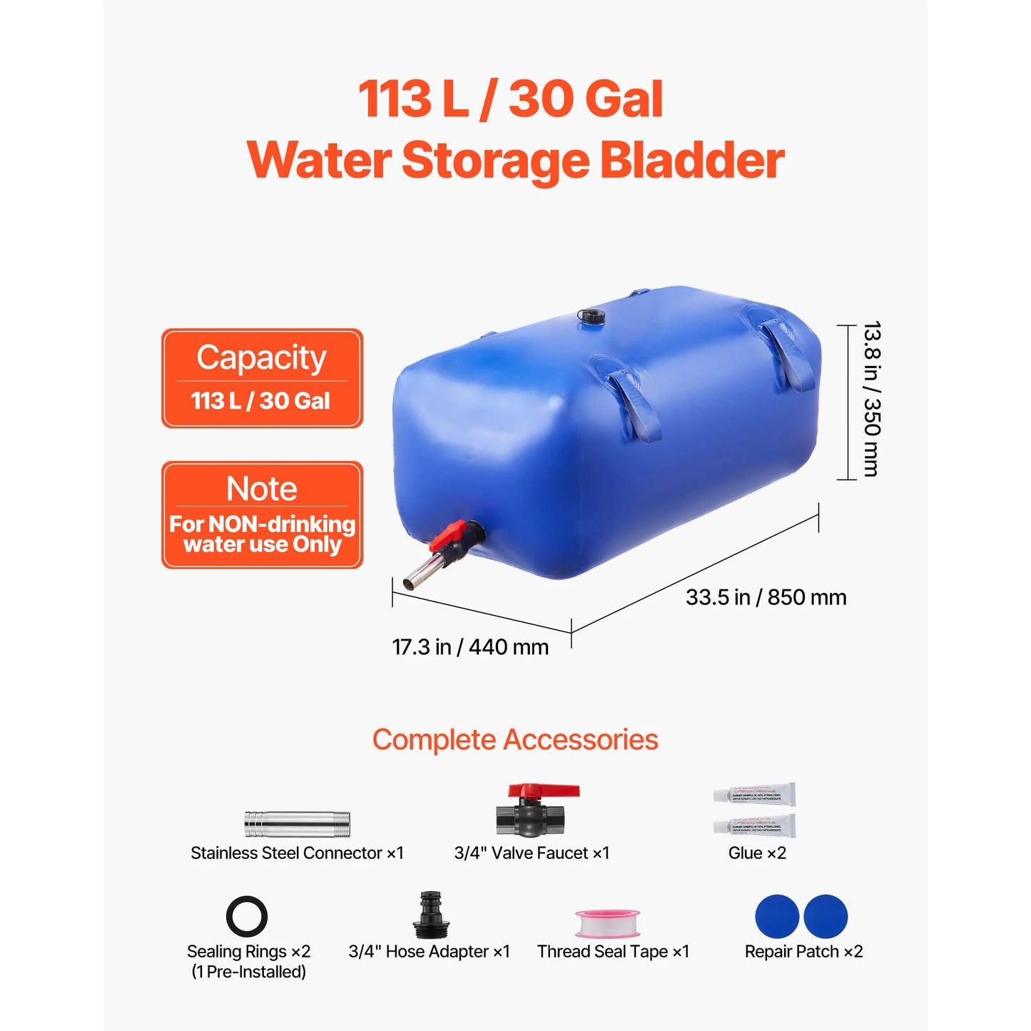 SucceBuy Water Storage Bladder TPU Portable Collapsible Water Bag