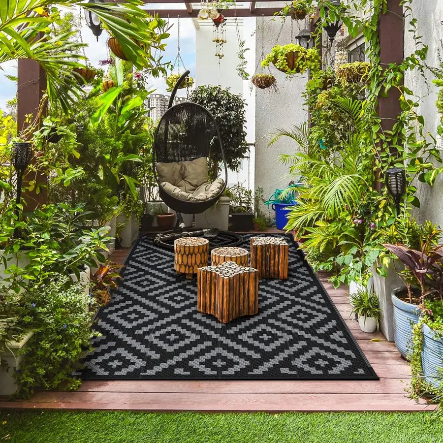 Outdoor Reversible Waterproof Rug For Patio Deck Porch
